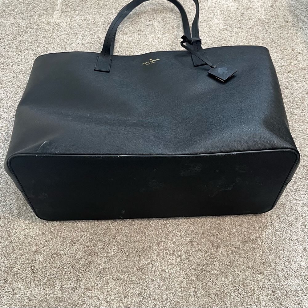 Kate Spade Large Black Leather Tote - Picture 2 of 5